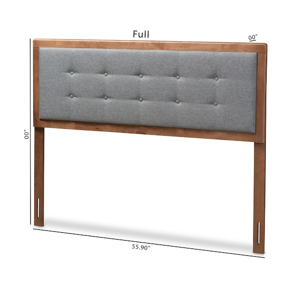 Baxton Studio Sarine Dark Grey Walnut Finished Wood Queen Size Headboard - 156-9432