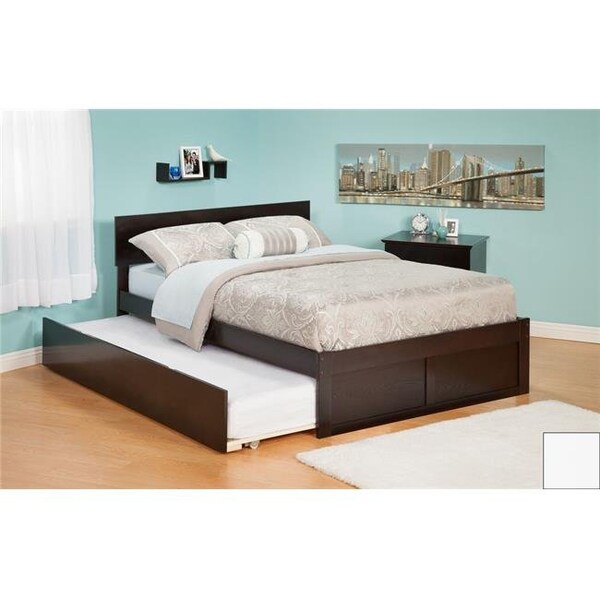 Atlantic Furniture Atlantic Furniture AR8132012 Orlando Full Bed with Flat Panel Foot Board and Urban Trundle Bed in a White Finish - AR8132012