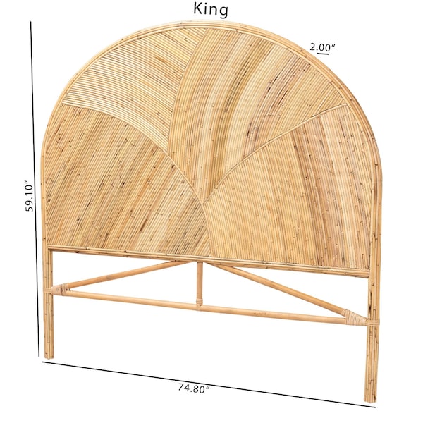 Bali & Pari Seana Bohemian Honey Rattan King Size Standalone Headboard - 244-13631-ZORO