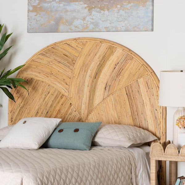 Bali & Pari Seana Bohemian Honey Rattan King Size Standalone Headboard - 244-13631-ZORO