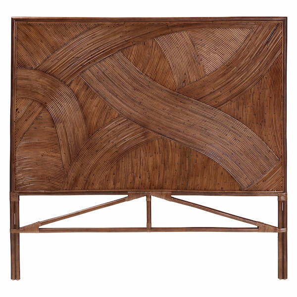 Bali & Pari Elettra Bohemian Dark Brown Rattan King Size Standalone Headboard - 244-13655-ZORO