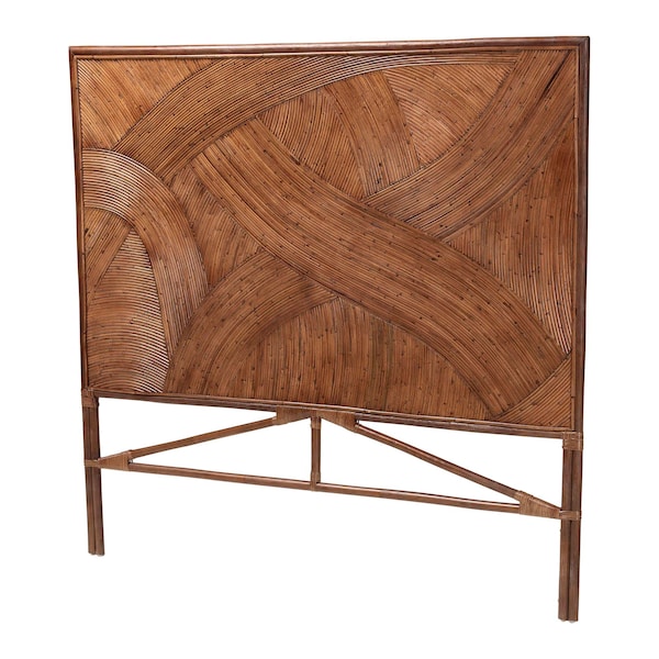 Bali & Pari Elettra Bohemian Dark Brown Rattan King Size Standalone Headboard - 244-13655-ZORO