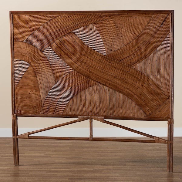 Bali & Pari Elettra Bohemian Dark Brown Rattan King Size Standalone Headboard - 244-13655-ZORO