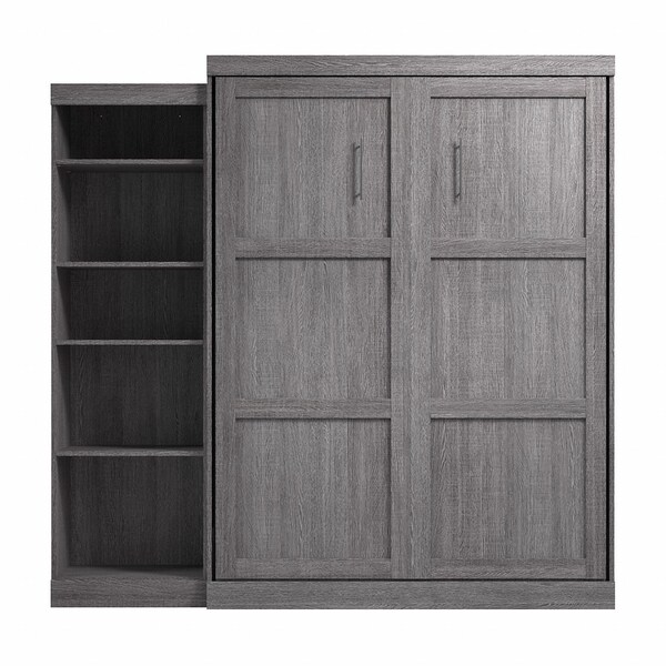 Bestar Queen Wall Bed Kit, Pur, Bark Gray, 90" - 26888-47