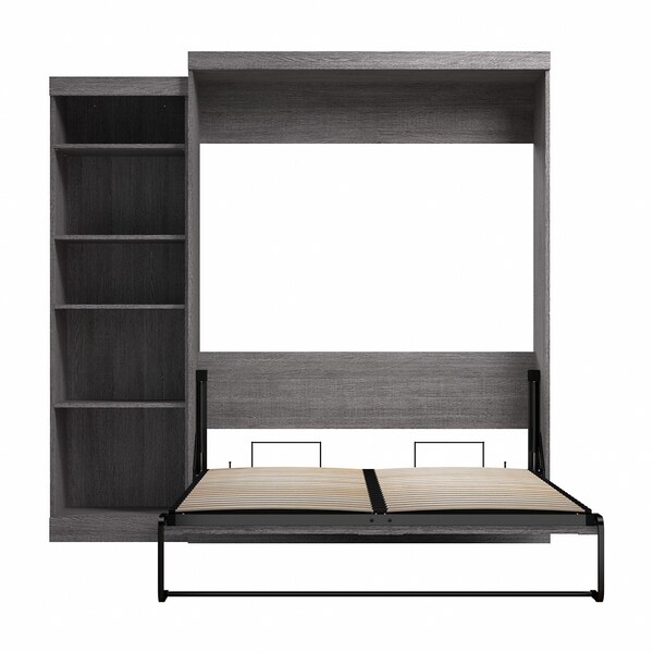 Bestar Queen Wall Bed Kit, Pur, Bark Gray, 90" - 26888-47