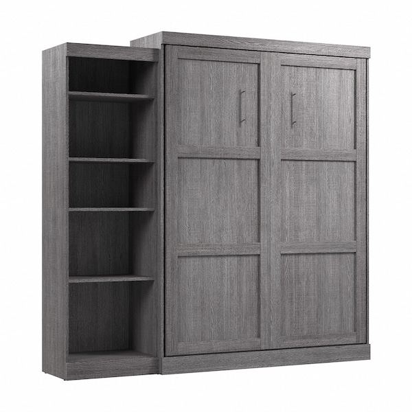 Bestar Queen Wall Bed Kit, Pur, Bark Gray, 90" - 26888-47