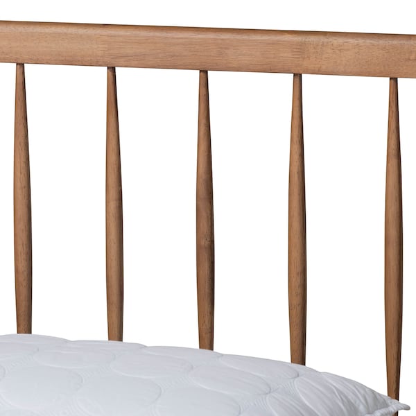 Baxton Studio Toru Mid-Century Modern Ash Walnut Finished Wood Queen Size Platform Bed - 180-11110-9408-ZORO