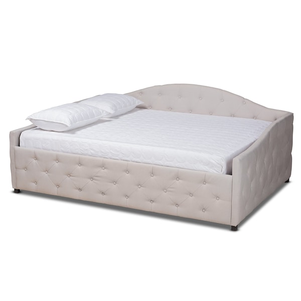 Baxton Studio Becker Modern and Contemporary Transitional Beige Fabric Full Size Daybed - 184-11085-ZORO