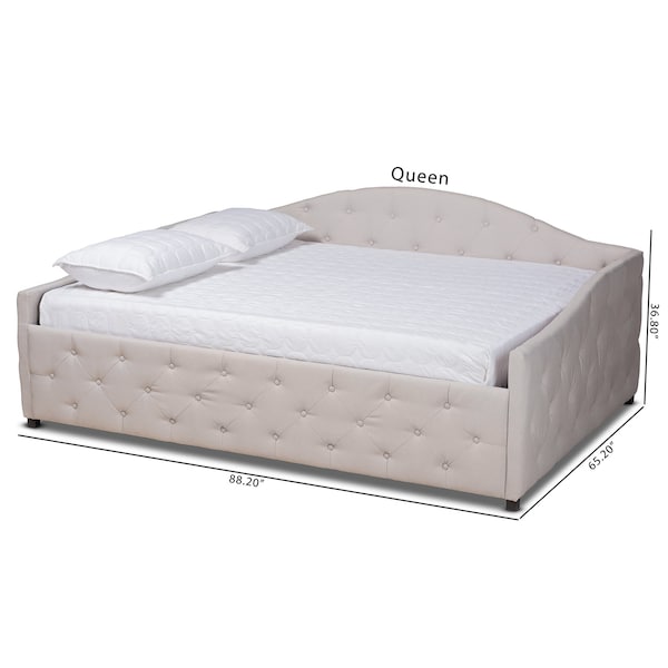 Baxton Studio Becker Modern and Contemporary Transitional Beige Fabric Full Size Daybed - 184-11085-ZORO