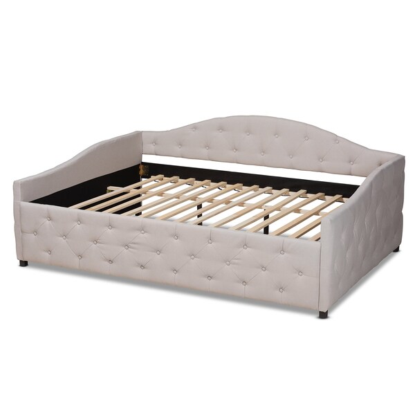 Baxton Studio Becker Modern and Contemporary Transitional Beige Fabric Full Size Daybed - 184-11085-ZORO