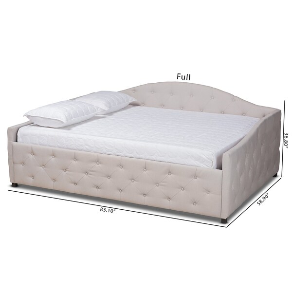 Baxton Studio Becker Modern and Contemporary Transitional Beige Fabric Full Size Daybed - 184-11085-ZORO