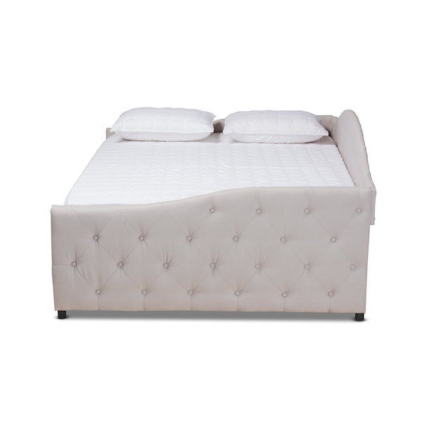 Baxton Studio Becker Modern and Contemporary Transitional Beige Fabric Full Size Daybed - 184-11085-ZORO