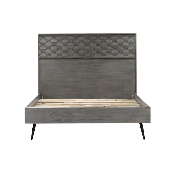 Armen Living Makena 3 Piece Queen Bedroom Set in Gray Acacia Wood - SETMKBDQN3A