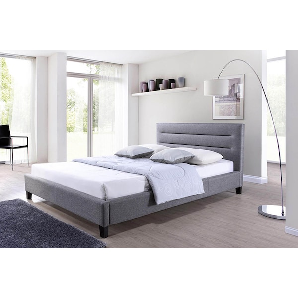 Baxton Studio Hillary Modern and Contemporary Queen Size Upholstered Platform Bed - 116-6197