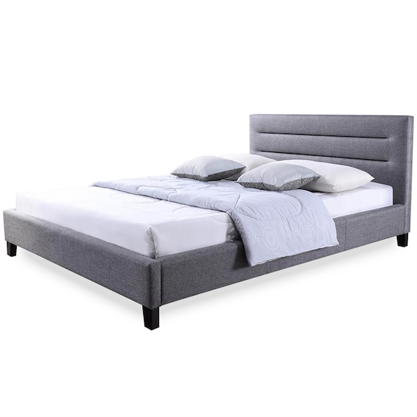 Baxton Studio Hillary Modern and Contemporary Queen Size Upholstered Platform Bed - 116-6197