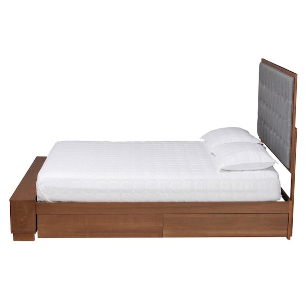 Baxton Studio Jalie Transitional Wood Platform Storage Bed in Grey-Queen - 237-12638-10669-ZORO