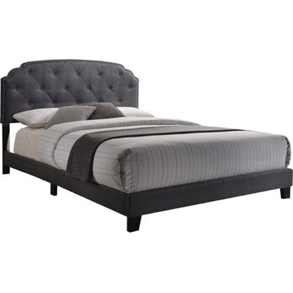 Acme Furniture Industry Tradilla Bed, Gray Fabric - Queen - 26370Q