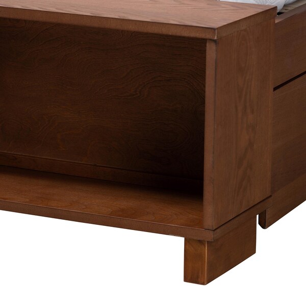 Baxton Studio Irena Transitional Wood Platform Storage Bed in Grey-Queen - 237-12640-10669-ZORO