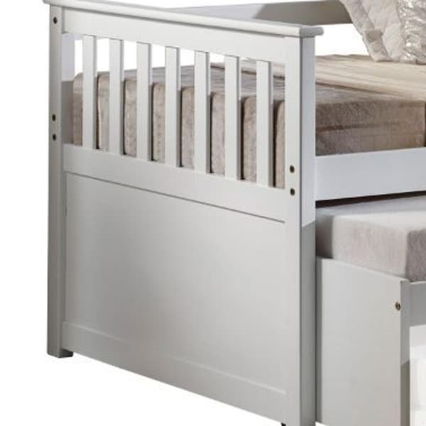 Homeroots 43 x 80 x 32 in. White Wood Day Bed & Pull-Out Bed - 347211