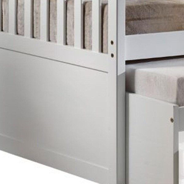 Homeroots 43 x 80 x 32 in. White Wood Day Bed & Pull-Out Bed - 347211