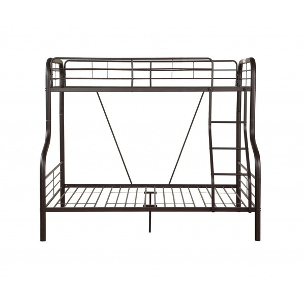 Homeroots Cairo Twin and amp; Full Bunk Bed Sandy Black - 285317