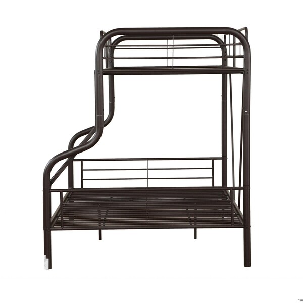 Homeroots Cairo Twin and amp; Full Bunk Bed Sandy Black - 285317