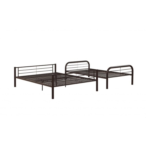 Homeroots Cairo Twin and amp; Full Bunk Bed Sandy Black - 285317