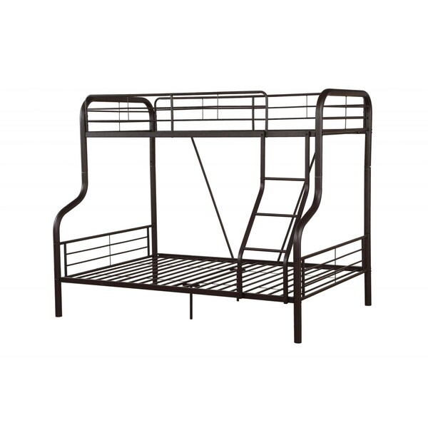 Homeroots Cairo Twin and amp; Full Bunk Bed Sandy Black - 285317