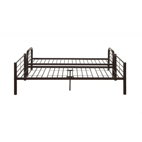 Homeroots Cairo Twin and amp; Full Bunk Bed Sandy Black - 285317