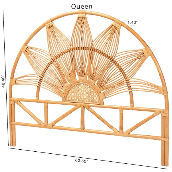 Bali & Pari Jasmine Modern Bohemian Natural Rattan King Size Standalone Headboard - 243-13573-ZORO