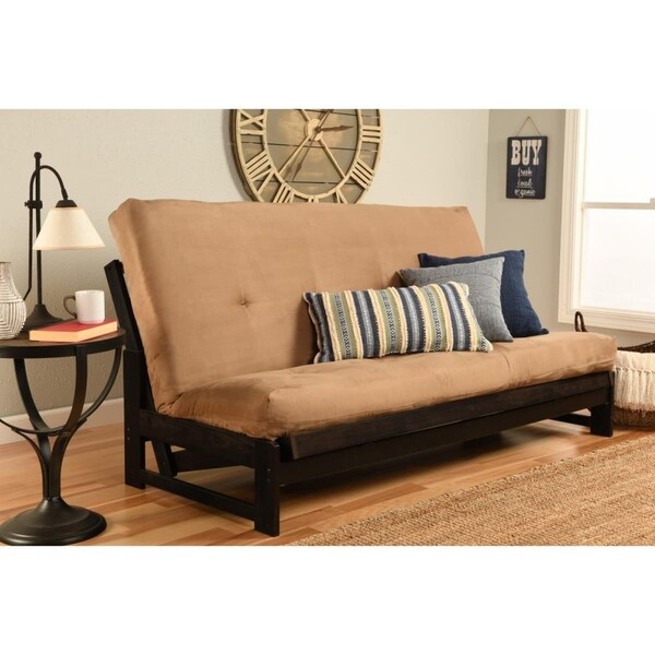 Kodiak Aspen Reclaim Mocha Futon Frame with Suede Peat Mattress - Full Size - KFAPRMSPEATLF4MD2