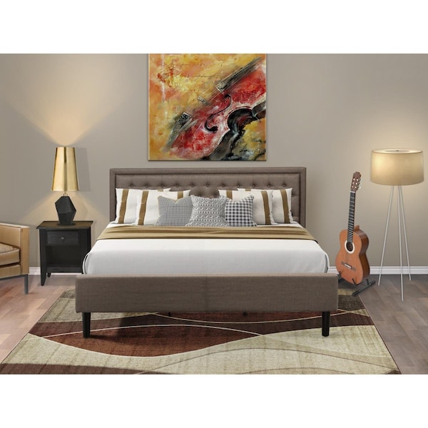 East West Furniture 2 Piece Kendall King Size Bedroom Set - Black - KD18K-1GA06