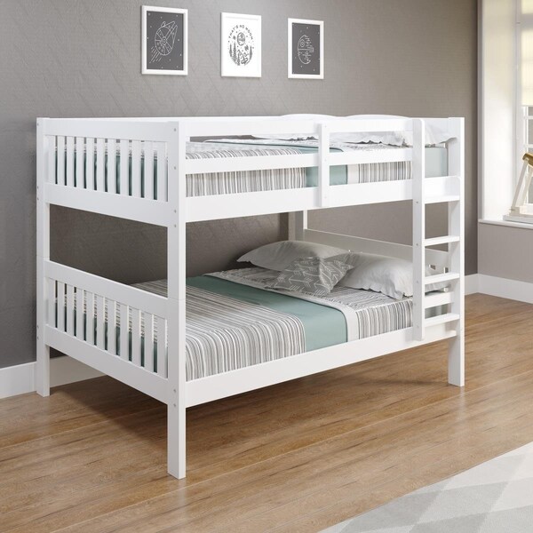 Kd Gabinetes PD-1015-3FFW Full Over Mission Bunk Bed White - KD3728935