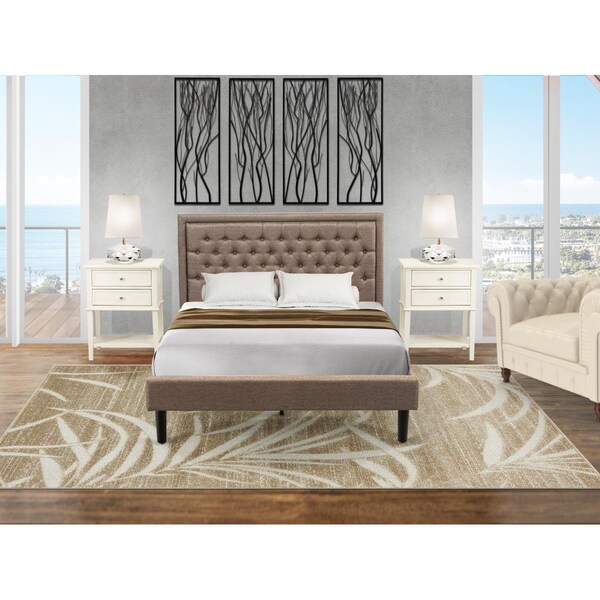 East West Furniture 3 Piece Kendall Queen Size Bedroom Set - Black - KD16Q-2VL0C