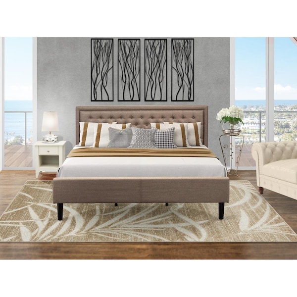 East West Furniture 2 Piece Kendall King Size Bedroom Set - Black - KD16K-1GA0C