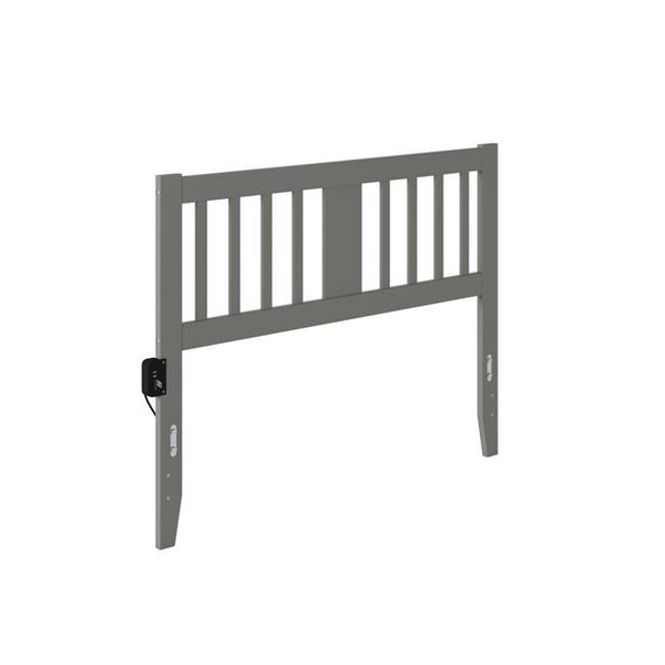 Atlantic Furniture Atlantic Furniture AG8900039 Tahoe Full Headboard with USB Turbo Charger; Grey - AG8900039