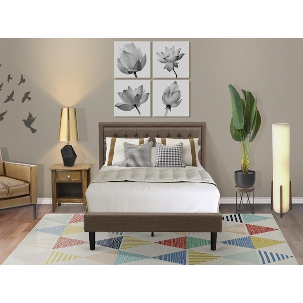 East West Furniture 2 Piece Kendall Wood Bedroom Set - Black - KD18F-1GA08