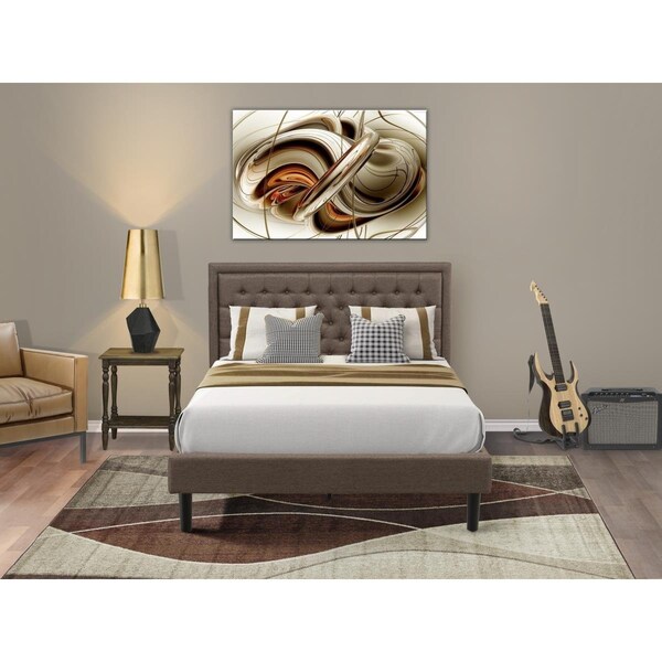 East West Furniture 2 Piece Kendall Queen Size Bedroom Set - Black - KD18Q-1BF07