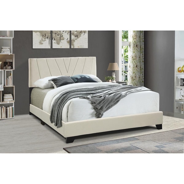 Procomfort All-in-One Upholstered Bed, Cream - Queen Size - PR3696496