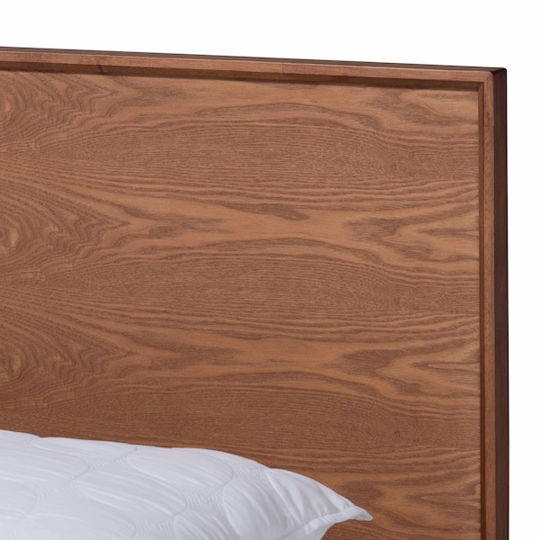 Baxton Studio Melora Mid-Century Modern Walnut Brown Finished Wood and Rattan King Size 3-Piece Bedroom Set - 241-9804-9805-11298-ZORO