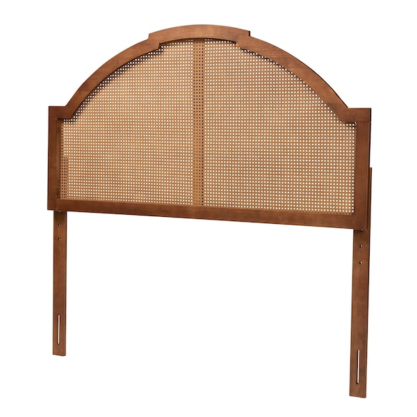 Baxton Studio Madeline Classic and Traditional Ash Walnut Finished Wood King Size Headboard with Rattan - 238-12665-ZORO