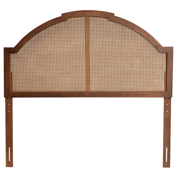 Baxton Studio Madeline Classic and Traditional Ash Walnut Finished Wood King Size Headboard with Rattan - 238-12665-ZORO