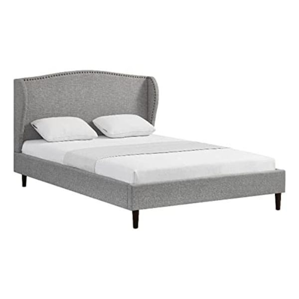 Comfortcorrect Adelyne Linen Platform Bed for Unisex, Grey - Queen Size - CO3644311