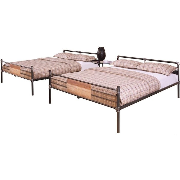 Homeroots 68 x 83 x 65 in. Brantley Queen Size Bunk Bed Sandy Black and amp; Silver - 286143