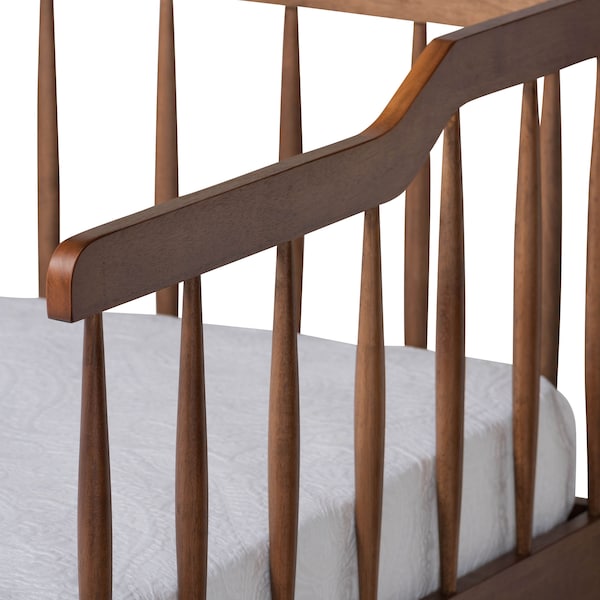 Baxton Studio Muriel Walnut Wood Expandable Twin Size to King Size Spindle Daybed - 167-10739