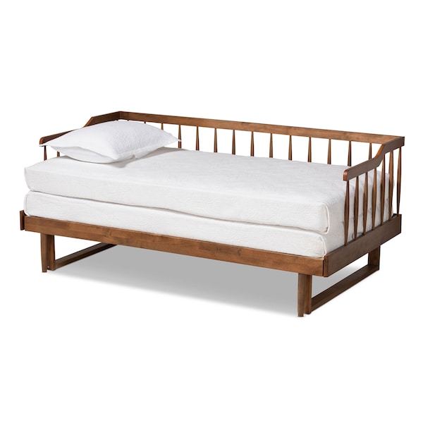 Baxton Studio Muriel Walnut Wood Expandable Twin Size to King Size Spindle Daybed - 167-10739
