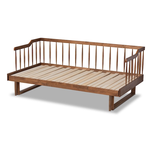 Baxton Studio Muriel Walnut Wood Expandable Twin Size to King Size Spindle Daybed - 167-10739