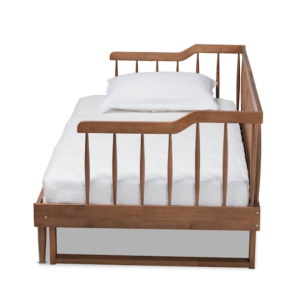 Baxton Studio Muriel Walnut Wood Expandable Twin Size to King Size Spindle Daybed - 167-10739
