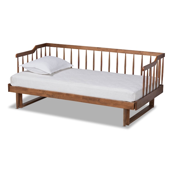 Baxton Studio Muriel Walnut Wood Expandable Twin Size to King Size Spindle Daybed - 167-10739