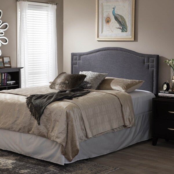 Baxton Studio Aubrey Modern Dark Grey Upholstered King Size Headboard - 124-6858